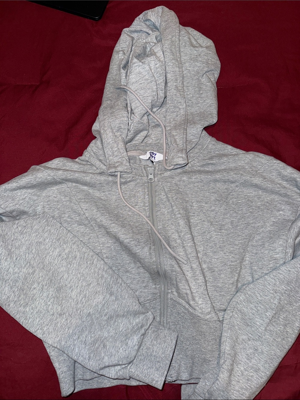 JoyLab Light Gray Kids' Full-Zip Hoodie